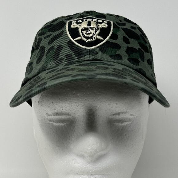 Las Vegas Raiders Hat Baseball Cap Cheetah Jaguar Leopard Print Strapback Green - Picture 2 of 9
